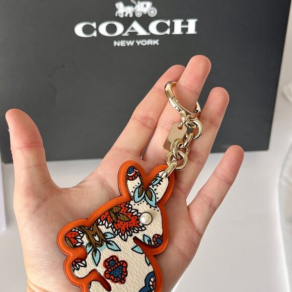 COACH VARSITY BUNNY BAG CHARM KEY RING FOB - Picture 4 of 5